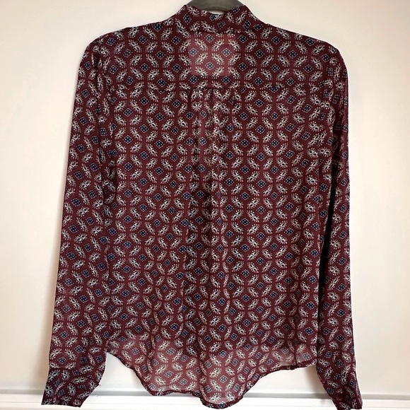 Sophie Rue Maroon Sheer Top - Picture 5 of 6